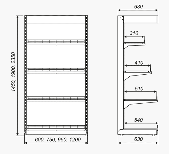 Straight One-Sided Rack